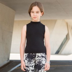 Plain Kids high neck crop vest SF 220 GSM